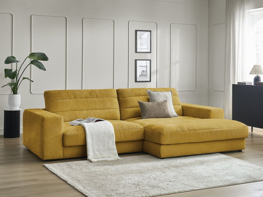 Produit similaire: Canapé d'angle fixe SIERRA tissu texturé jaune angle droit BOBOCHIC 3 places