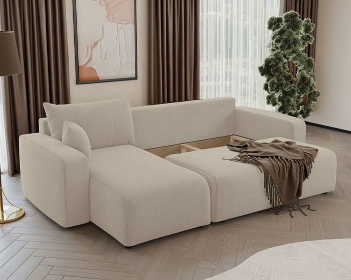 Produit similaire: Canapé d'angle convertible - PIANONI - en boucle beige clair