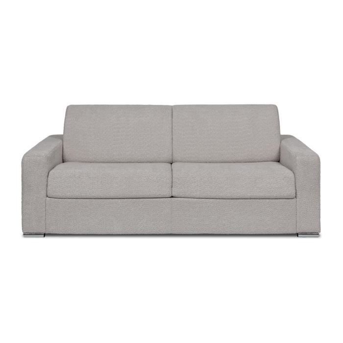 Produit similaire: Canapé 4 places convertible express en bouclette gris clair - Couchage 160 cm - Matelas 22 cm - CALITO