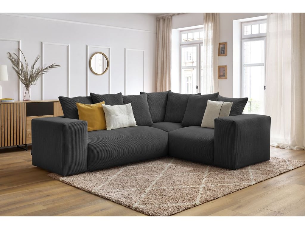 Produit similaire: Canapé d'angle fixe modulable VOLTAIRE avec 1 chauffeuse 2 places, 1 angle et 1 chauffeuse 1 place gris foncé angle droit BOBOCHIC 4 places