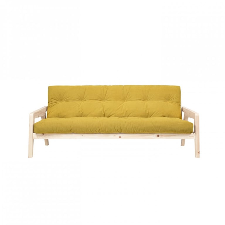 Produit similaire: Canapé convertible futon GRAB pin naturel coloris miel couchage 130 cm.