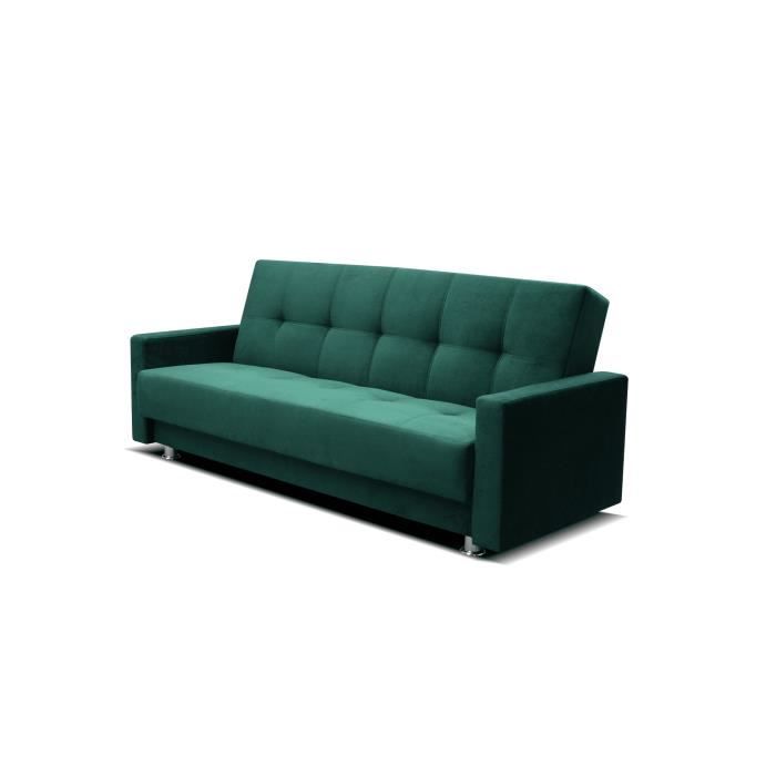 Produit similaire: Canapé en lit convertible avec coffre de rangement - en tissu - salon & séjour - 225x92x88 cm - GABARONE - Vert foncé (Kronos 19)