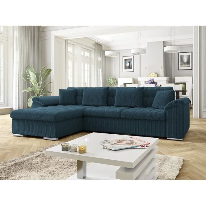 Produit similaire: Canapé d'angle Comfivo 107 - Comfivo - Poso 05 - Bleu - Fonction de couchage - Ressorts Zig Zag