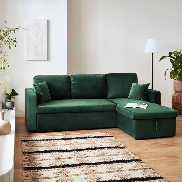 Ida-velours - Canapé convertible Vert