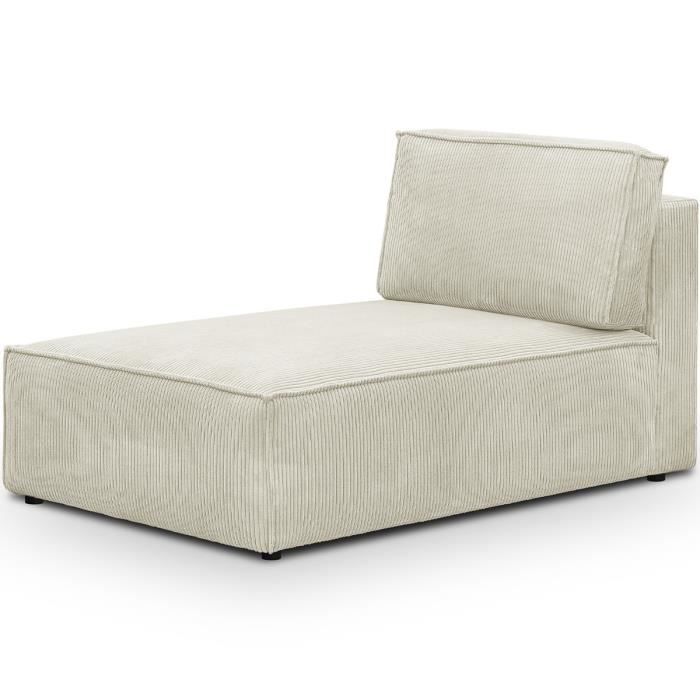 Produit similaire: Méridienne modulable en velours côtelé beige - Harper Mod