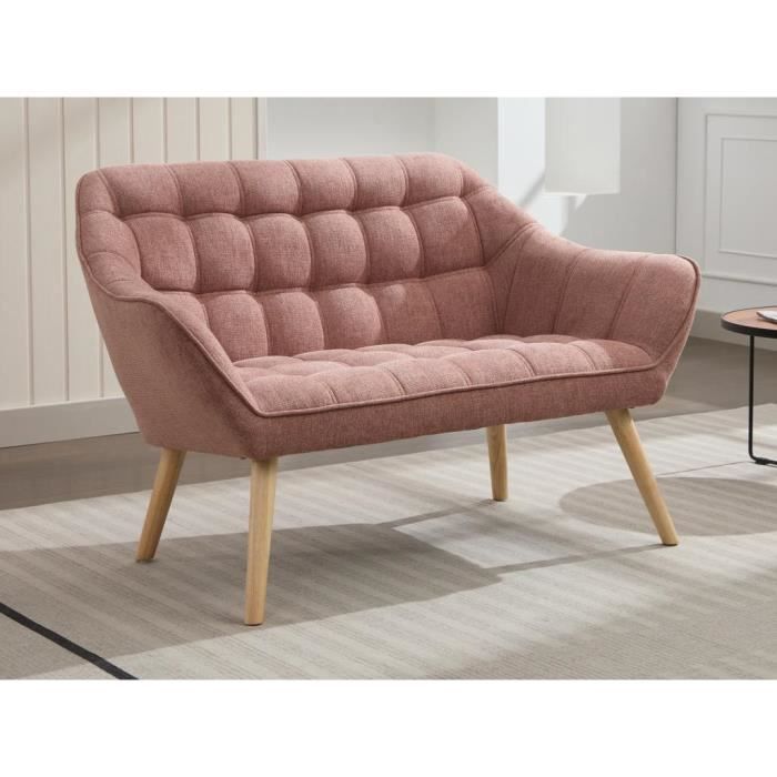 Produit similaire: Canapé 2 places en tissu rose chiné CASERTA