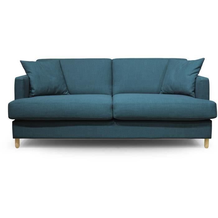 Produit similaire: Hexagone - Canapé convertible 3 places - Tissu Bleu pétrole - L 182 x P 98 x H 82 cm - Larry