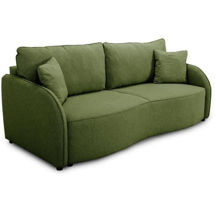 Produit similaire: Canapé convertible BARI 3 places - Tissu olive - Coffre de rangement - L215 x H89 x P100 cm