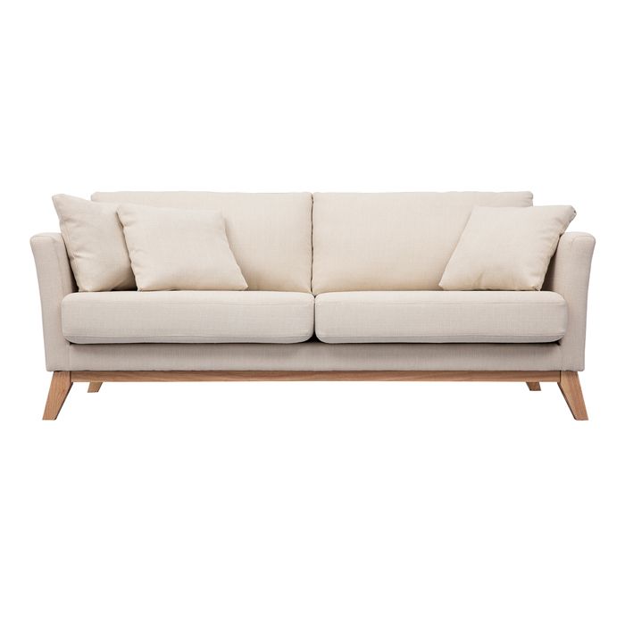 Produit similaire: Canapé scandinave déhoussable 3 places en tissu beige et bois clair OSLO
