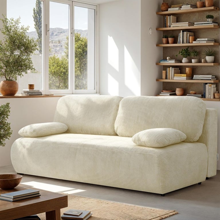 Produit similaire: gemma - Canapé convertible velours côtelé Beige