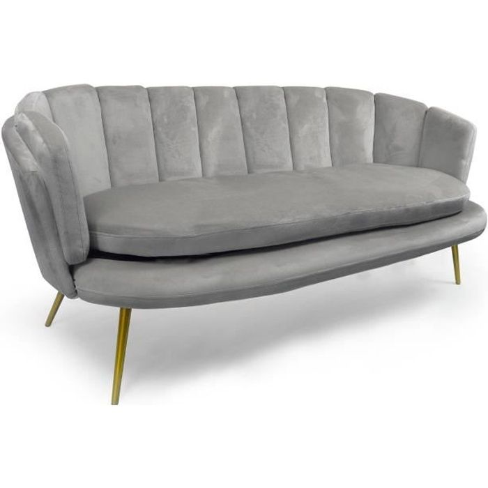 Produit similaire: Canapé 3 places MENZZO Brenda en velours argent avec pieds or - Style contemporain et confortable