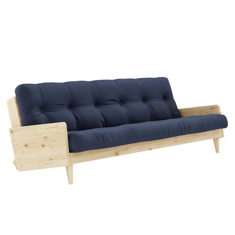 Produit similaire: Canapé 3 places convertible INDIE style scandinave futon bleu marine couchage 130*190 cm.