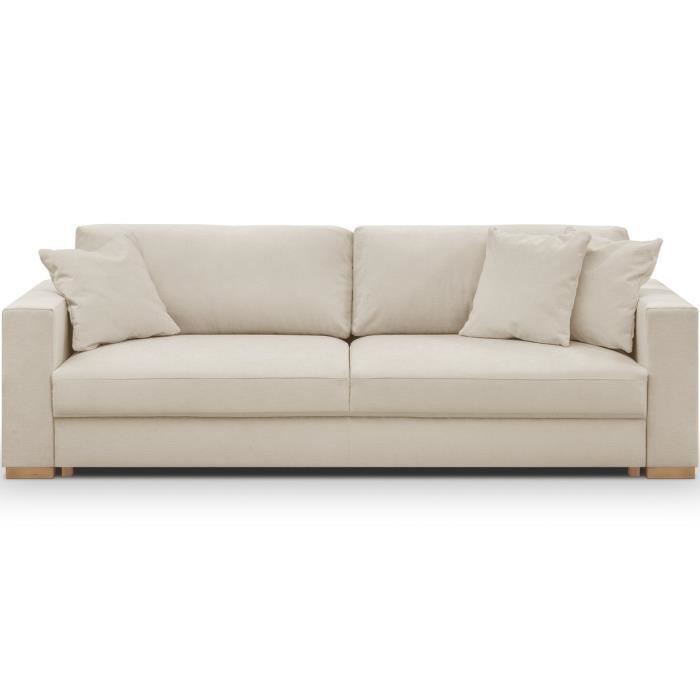 Produit similaire: Canapé convertible 3 places en tissu chenille beige - Robin