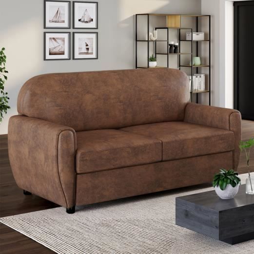 Produit similaire: Canapé droit 2 places CLUB vintage GASTON marron foncé effet vieilli