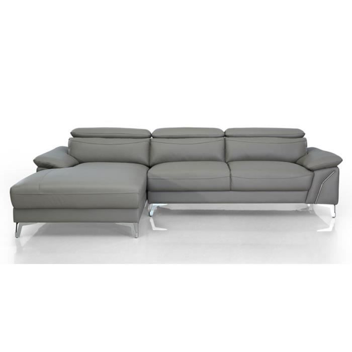 Produit similaire: Canapé Nouméa angle 3 places cuir gris