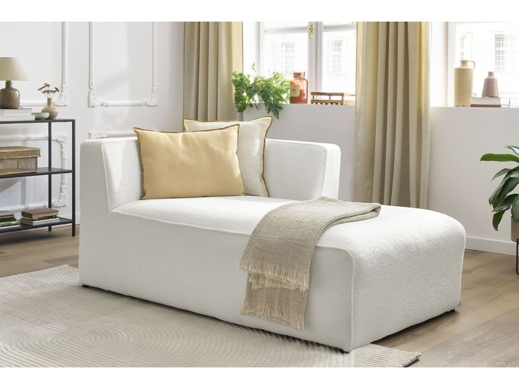 Produit similaire: Méridienne pour canapé modulable MEGEVE tissu bouclette blanc angle droit BOBOCHIC 1 places