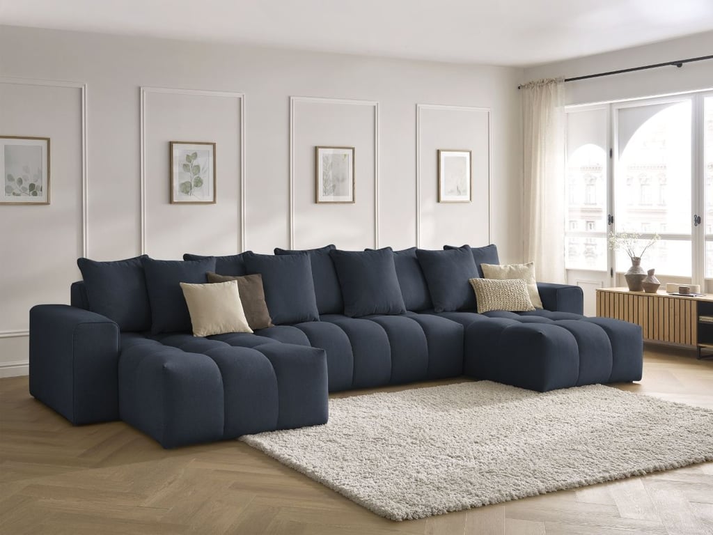 Produit similaire: Canapé panoramique fixe MONT-BLANC tissu chiné bleu foncé BOBOCHIC 5 places