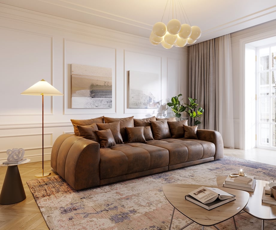 Produit similaire: Grand Canapé Violetta 310x135 cm marron aspect antique avec coussin grand Grand Canapé