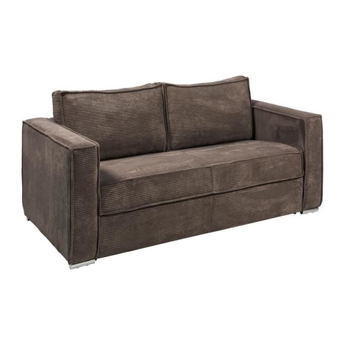 Produit similaire: Canapé 4 places convertible express en velours côtelé marron - Couchage à lattes larges 160 cm - Matelas 14 cm LORETO