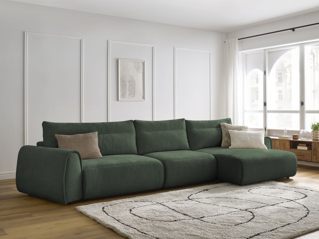 Produit similaire: Canapé grand angle incurvé fixe ADEN vert angle droit BOBOCHIC 4 places