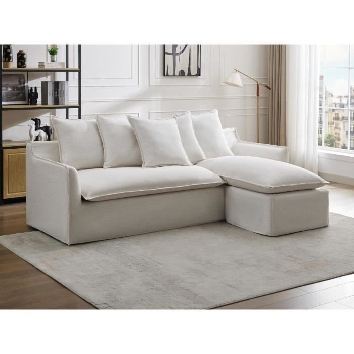 Produit similaire: Canapé d'angle réversible en tissu chiné beige PENIOLA de Maison Céphy