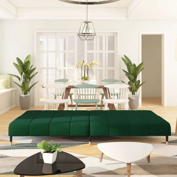 Produit similaire: Lit banquette 2 places - convertible - Canapé-lit à 2 places vert foncé velours CAL9201278