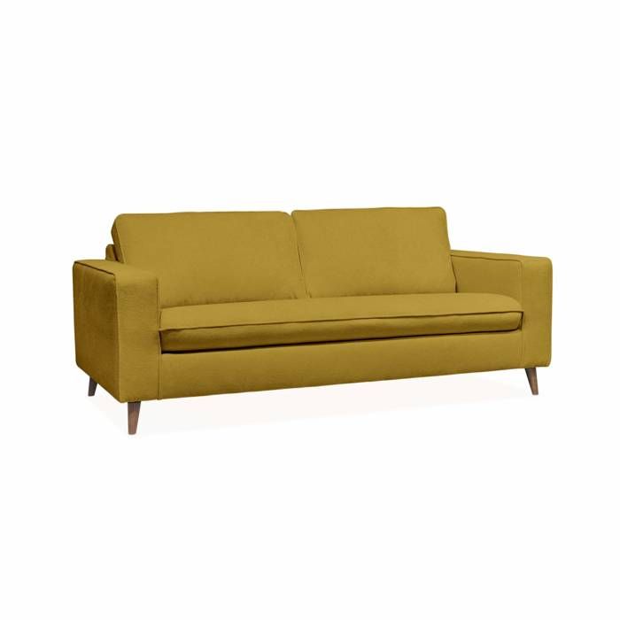 Produit similaire: Canapé lit 3 places moutarde avec matelas 12cm d'épaisseur. fabriqué en France