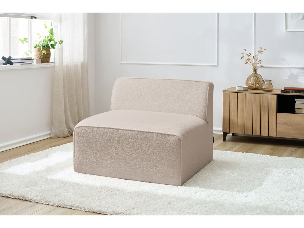 Produit similaire: Chauffeuse 1 place pour canapé modulable MEGEVE tissu bouclette beige BOBOCHIC 1 places