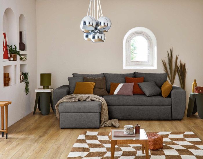 Produit similaire: Milan - canapé d'angle réversible 4 places - convertible avec coffre - en velours texturé - Gris