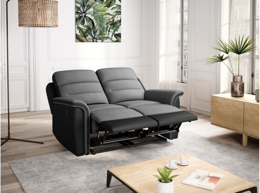 Produit similaire: RELAXXO - Ensemble canapé relax manuel LÉON 2 places + fauteuil manuel en microfibre et simili