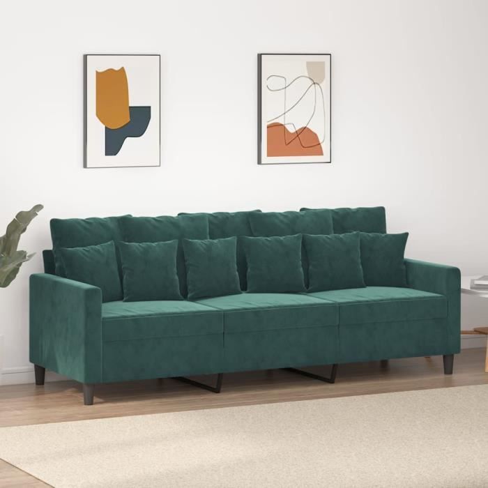 Produit similaire: Canapé salon séjour | Canapé à 3 places | Vert foncé 180 cm Velours 198x77x80 cm