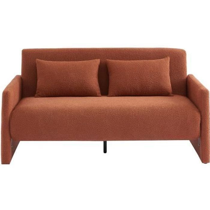 Produit similaire: Canapé convertible JADE en tissu bouclette terracotta 3 places - BAÏTA
