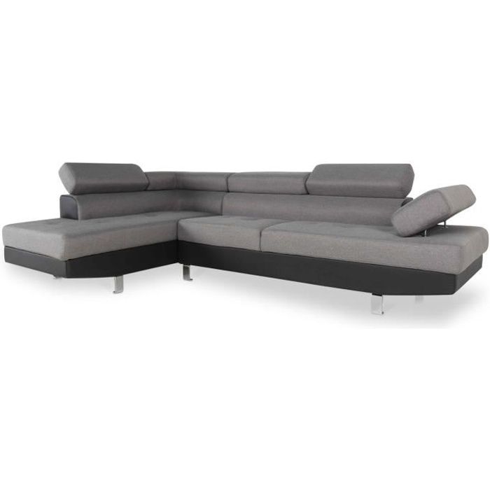 Produit similaire: Canapé d'angle gauche Charly Gris et Noir - Contemporain - Tissu/Simili