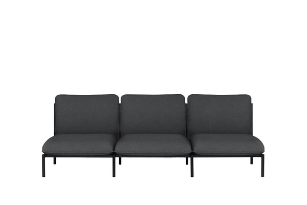 Kumo - Canapé 3 places tissu gris