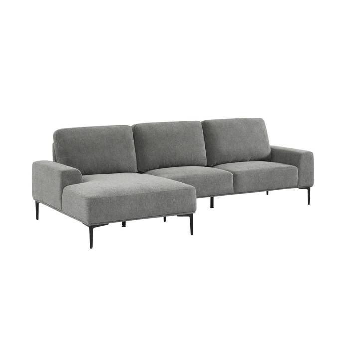 Produit similaire: Canapé 3 places gris foncé angle gauche et structure / piètement métal noir