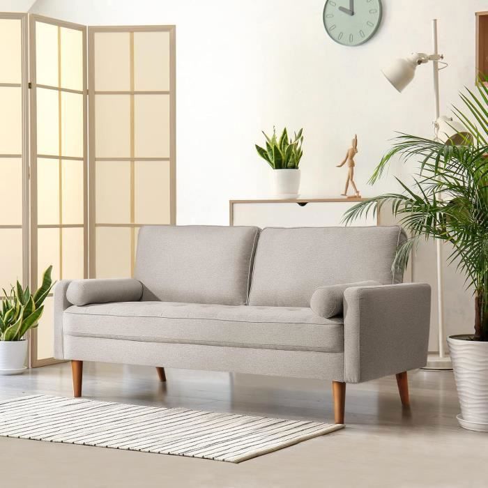 Produit similaire: Canapé 3 Places Style Contemporain en Tissu Beige avec 2 coussins ,pieds bois massif ,Fauteuil Moderne 77x173x84cm