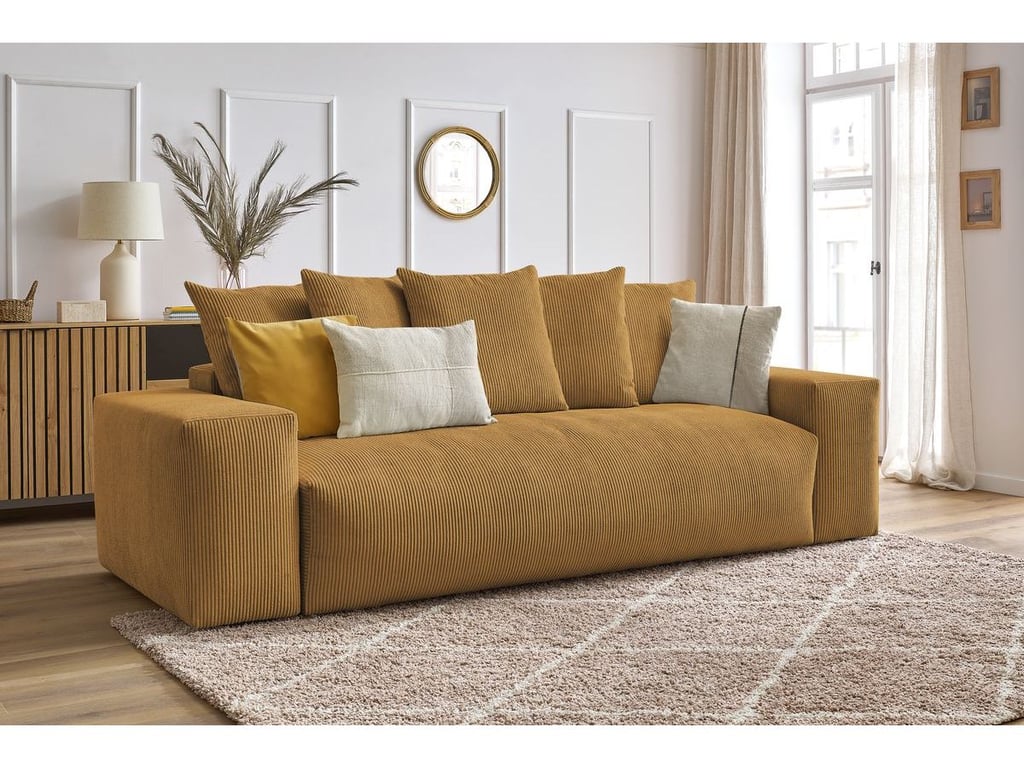 Produit similaire: Canapé droit convertible coffre VOLTAIRE jaune BOBOCHIC 3 places