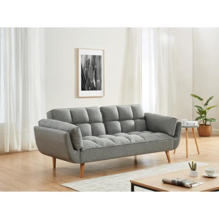 Produit similaire: Canapé convertible LOELINE - VENTE-UNIQUE - 3 places - Gris chiné - Design scandinave