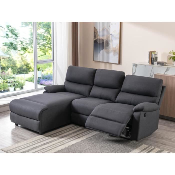 Produit similaire: Canapé d'angle relax électrique en tissu LUNANO - Anthracite - Angle droit - 4 places - VENTE-UNIQUE