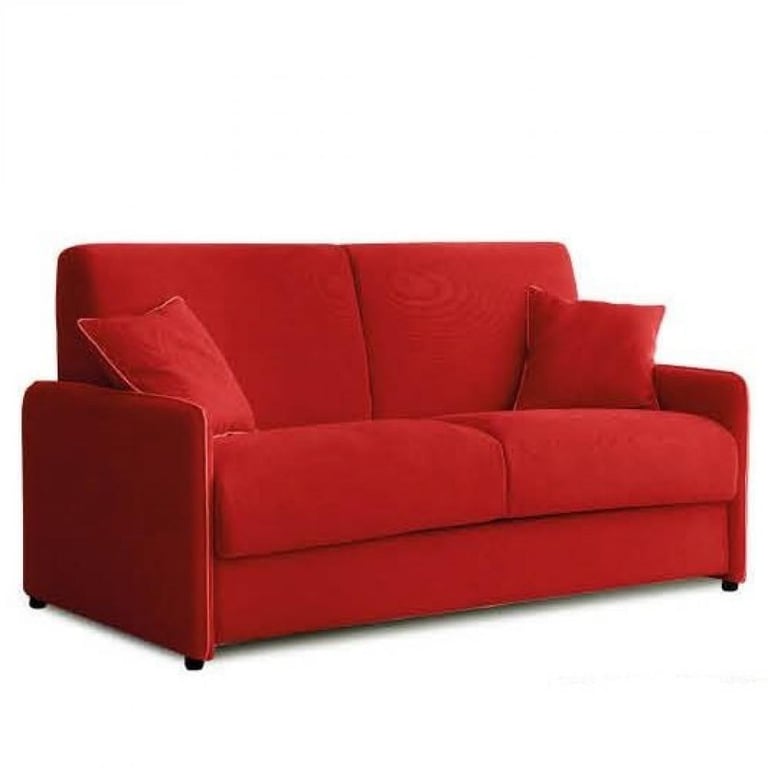 Produit similaire: Canapé convertible EXPRESS 140 cm GEMMA matelas 16 cm tissu rouge passepoil blanc