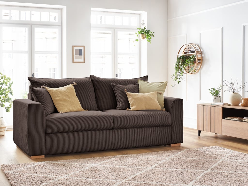 Produit similaire: Canapé droit convertible ouverture express AUGUSTIN velours côtelé marron 140x200 BOBOCHIC 3 places