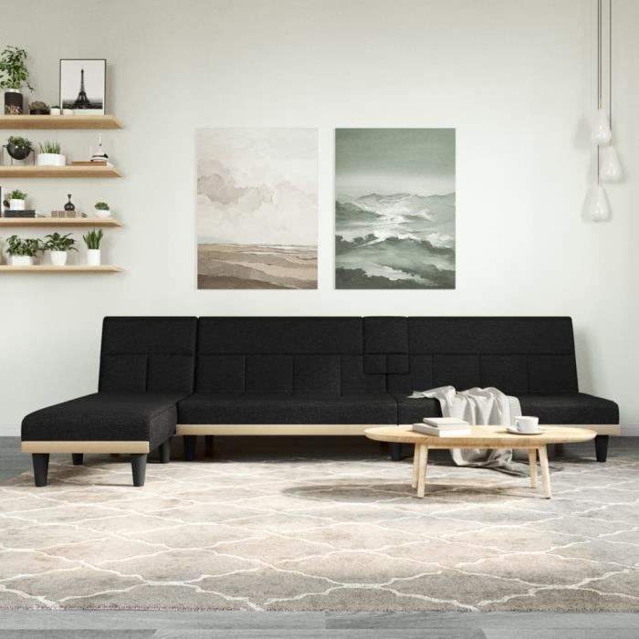 Produit similaire: Canapé-lit en forme de L noir 255x140x70 cm tissu 3157228
