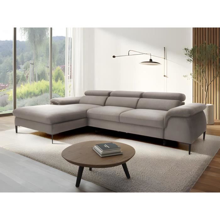 Produit similaire: Canapé d'angle gauche convertible en velours taupe SEPINA de Pascal Morabito