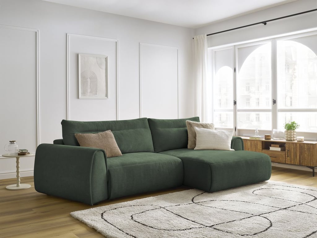 Produit similaire: Canapé d'angle incurvé fixe ADEN vert angle droit BOBOCHIC 3 places