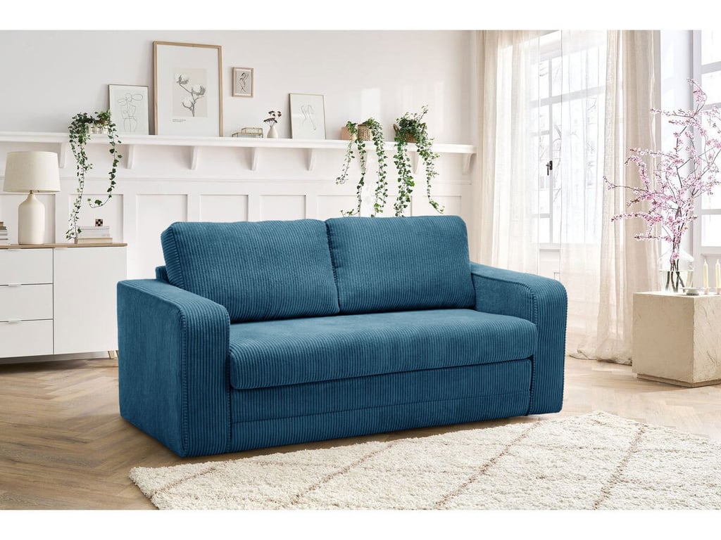 Produit similaire: Come canapé droit convertible déplimousse 2 places velours côtelé bleu foncé