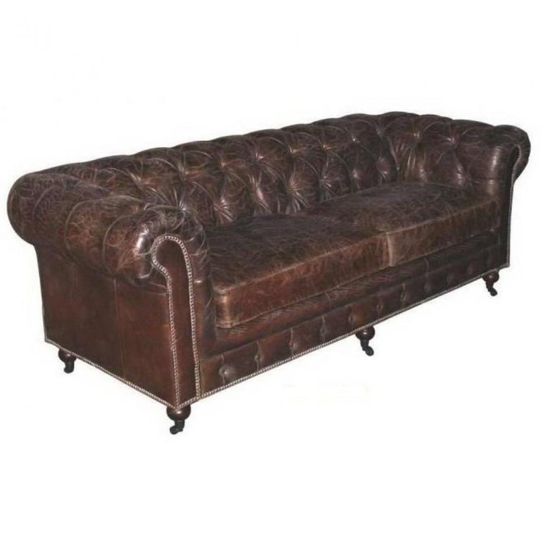 Produit similaire: CHESTERFIELD fixe 3 places véritable cuir vintage marronCapitonné