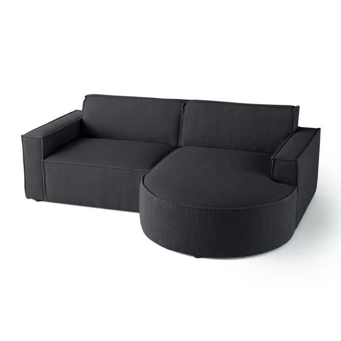 Produit similaire: Spiaggia - canapé d'angle droit - 4 places - en velours côtelé - Gris foncé