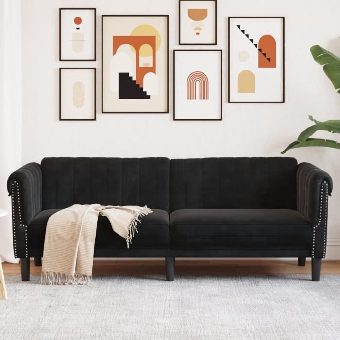 Produit similaire: Canapé salon séjour | Canapé à 3 places | noir velours 203x77x74 cm