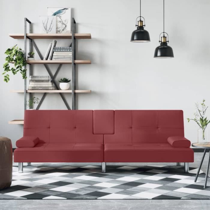 Produit similaire: Canapé-lit avec porte-gobelets rouge bordeaux similicuir 351930