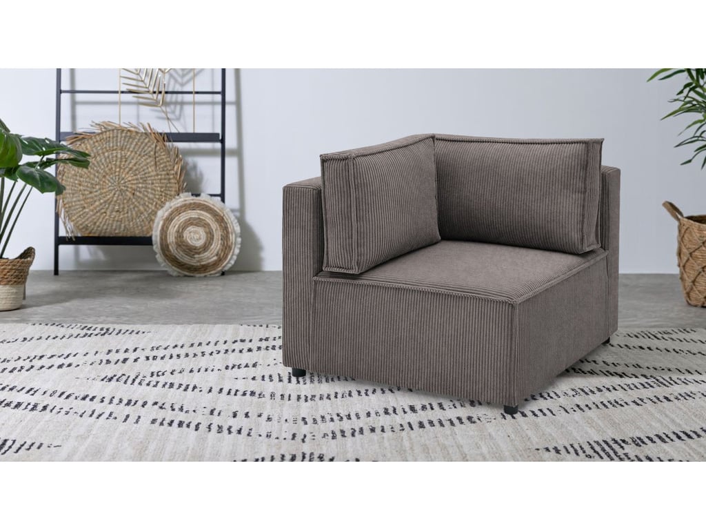 Produit similaire: Angle pour canapé modulable NIHAD tissu velours côtelé marron BOBOCHIC 1 places